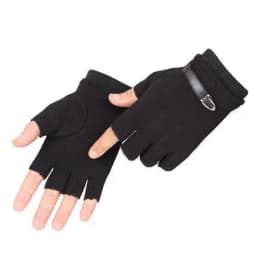New Fashion Grace Men's Gloves Winter Vintage Warm Windproof Touch Screen Write Driving PU Fingerless Glove Mittens Wholesale