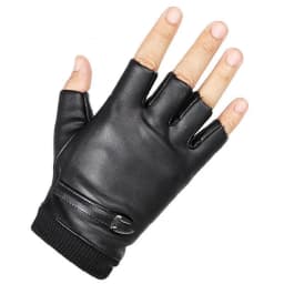 New Fashion Grace Men's Gloves Winter Vintage Warm Windproof Touch Screen Write Driving PU Fingerless Glove Mittens Wholesale