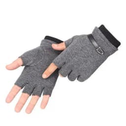 New Fashion Grace Men's Gloves Winter Vintage Warm Windproof Touch Screen Write Driving PU Fingerless Glove Mittens Wholesale