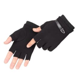 New Fashion Grace Men's Gloves Winter Vintage Warm Windproof Touch Screen Write Driving PU Fingerless Glove Mittens Wholesale