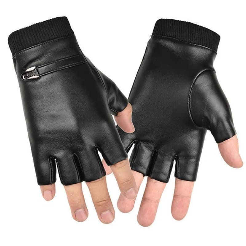 New Fashion Grace Men's Gloves Winter Vintage Warm Windproof Touch Screen Write Driving PU Fingerless Glove Mittens Wholesale