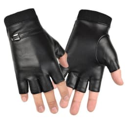 New Fashion Grace Men's Gloves Winter Vintage Warm Windproof Touch Screen Write Driving PU Fingerless Glove Mittens Wholesale