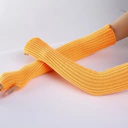 Acrylic Fibres Fingerless Gloves Women Elbow Glove Work Gloves Winter Men Unisex Black White Stripe Arm Warmers Sleeve