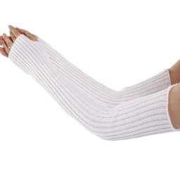 Acrylic Fibres Fingerless Gloves Women Elbow Glove Work Gloves Winter Men Unisex Black White Stripe Arm Warmers Sleeve