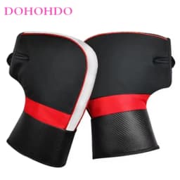 Winter Velvet Leather Black Gloves Padded Motorcycle Glove Cycling Warm Windproof Waterproof Gloves Winter Guantes Para Motos