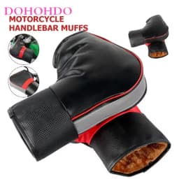 Winter Velvet Leather Black Gloves Padded Motorcycle Glove Cycling Warm Windproof Waterproof Gloves Winter Guantes Para Motos