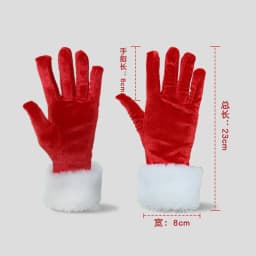 Santa Claus Gloves White Fur Fancy Dress Party Short Red Santa Full Finger Gloves Christmas Festive Costume Accessories Mittens