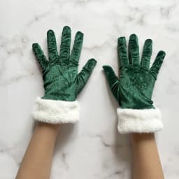 Santa Claus Gloves White Fur Fancy Dress Party Short Red Santa Full Finger Gloves Christmas Festive Costume Accessories Mittens