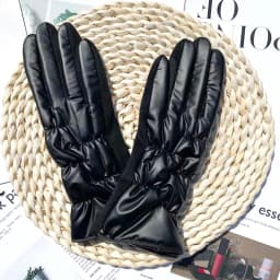 Lady Mittens Fashion Pom Pom Glossy Windproof Gloves Winter Women Cycling Driving Warm Gloves Student Girl Christmas Gift