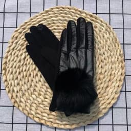 Lady Mittens Fashion Pom Pom Glossy Windproof Gloves Winter Women Cycling Driving Warm Gloves Student Girl Christmas Gift