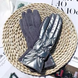 Lady Mittens Fashion Pom Pom Glossy Windproof Gloves Winter Women Cycling Driving Warm Gloves Student Girl Christmas Gift