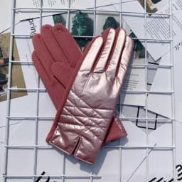 Lady Mittens Fashion Pom Pom Glossy Windproof Gloves Winter Women Cycling Driving Warm Gloves Student Girl Christmas Gift