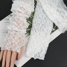 Fashion Long Lace Mesh Fingerless Gloves Scar-covering Lace Sun-proof Arm Sleeves for Women Lace False Sleeves