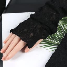 Fashion Long Lace Mesh Fingerless Gloves Scar-covering Lace Sun-proof Arm Sleeves for Women Lace False Sleeves