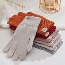 Autumn And Winter Men's Women's Touch Screen Cold-proof Warm Finger Gloves Korean Version All-match Cycling Knitted Wool Gloves