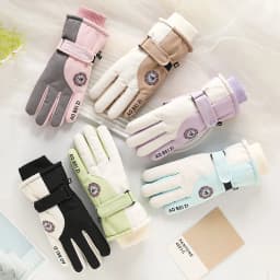 Women Winter Keep Warm Touch Screen Waterproof Anti Slip Thickened Outdoor Sports Ski Gloves Add Velvet Cycling