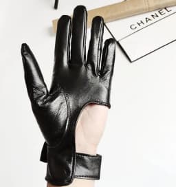 Women's Natural sheepskin leather hollow out motorcycle glove female fashion  genuine leather sports driving glove R2887
