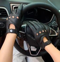 Men's Natural Leather Glove Genuine Leather Tactical Sports Driving Riding Glove R3473