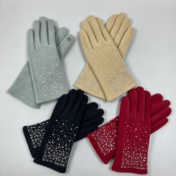 Winter Women Fashion Elegant Diamonds Gloves Inside Thin Velvet Keep Warm Touch Screen Cycling Drive Thickened Mittens