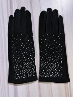Winter Women Fashion Elegant Diamonds Gloves Inside Thin Velvet Keep Warm Touch Screen Cycling Drive Thickened Mittens