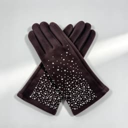 Winter Women Fashion Elegant Diamonds Gloves Inside Thin Velvet Keep Warm Touch Screen Cycling Drive Thickened Mittens