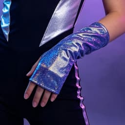 Women Half Palm Patent Leather Gloves Sparkling Halloween Cosplay Stage Performance Kpop Group Dance Music Festival Thin Fashion