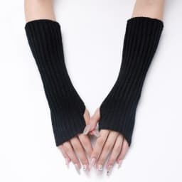 30CM Long Striped Gloves Womens Autumn Winter Yarn Sleeves Work Gloves Warm Exposed Finger Fake Sleeves Knitted Fingerless Glove