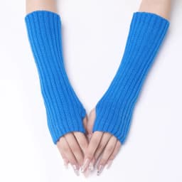 30CM Long Striped Gloves Womens Autumn Winter Yarn Sleeves Work Gloves Warm Exposed Finger Fake Sleeves Knitted Fingerless Glove