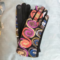 Winter Warm Creative Personality Embroidery Flowers Gloves Women Elegant Fashion Retro Drive Cycling Thick Touch Screen Mittens