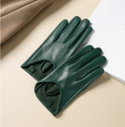 Women's Sping Autumn Natural Sheepskin Leather Glove Female Genuine Leather Motorcycle  Driving Glove R3267