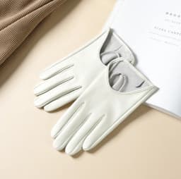 Women's Sping Autumn Natural Sheepskin Leather Glove Female Genuine Leather Motorcycle  Driving Glove R3267