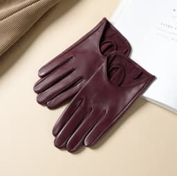 Women's Sping Autumn Natural Sheepskin Leather Glove Female Genuine Leather Motorcycle  Driving Glove R3267