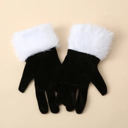Women Cosplay Gold Velvet Christmas Gloves Stage Performance Prom Party Red Plush Wrist Fashion Personality