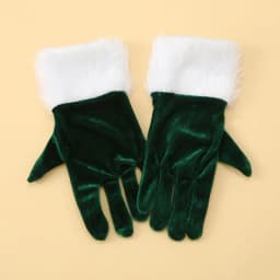 Women Cosplay Gold Velvet Christmas Gloves Stage Performance Prom Party Red Plush Wrist Fashion Personality