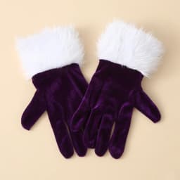 Women Cosplay Gold Velvet Christmas Gloves Stage Performance Prom Party Red Plush Wrist Fashion Personality
