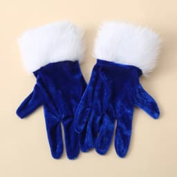 Women Cosplay Gold Velvet Christmas Gloves Stage Performance Prom Party Red Plush Wrist Fashion Personality