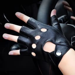 Fashion Black Fingerless Gloves Hot Half Finger Driving Gloves PU Leather