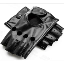 Fashion Black Fingerless Gloves Hot Half Finger Driving Gloves PU Leather
