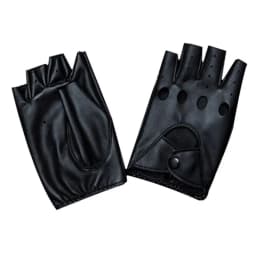 Fashion Black Fingerless Gloves Hot Half Finger Driving Gloves PU Leather