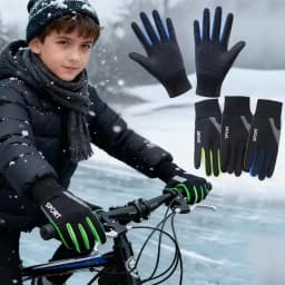 1 Pair Kids Winter Warm Sports Thermal Gloves Cold Weather Water-Resistant Anti-slip Children Mittens 5-13 Years Boys Girls
