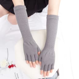 Women Knitted Long Half Finger Gloves Fingerless Gloves for Men Autumn Winter Elastic Warm Workout Cycling Accessories