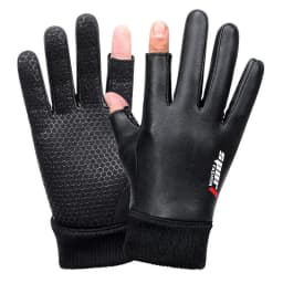 Men's Gloves Cycling Autumn Winter Two-Finger Cut Velvet Warm Non-Slip Male Waterproof Sports Touchscreen Hiking Fishing Gloves