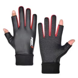 Men's Gloves Cycling Autumn Winter Two-Finger Cut Velvet Warm Non-Slip Male Waterproof Sports Touchscreen Hiking Fishing Gloves