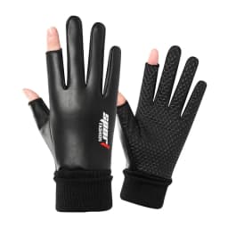 Men's Gloves Cycling Autumn Winter Two-Finger Cut Velvet Warm Non-Slip Male Waterproof Sports Touchscreen Hiking Fishing Gloves