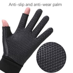 Men's Gloves Cycling Autumn Winter Two-Finger Cut Velvet Warm Non-Slip Male Waterproof Sports Touchscreen Hiking Fishing Gloves