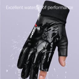 Men's Gloves Cycling Autumn Winter Two-Finger Cut Velvet Warm Non-Slip Male Waterproof Sports Touchscreen Hiking Fishing Gloves