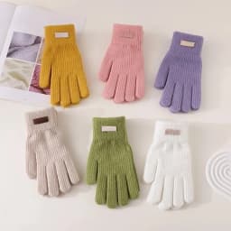 AA Gloves Autumn WinterTouch Screen Gloves Skiing Riding Work Full Finger Mittens Solid Color Warm Knitted Gloves Sport Cycling
