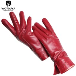 Good Quality High-End Fashion Women's Gloves Sheepskin Keep Warm Comfortable Winter Gloves Hollow Design 2024