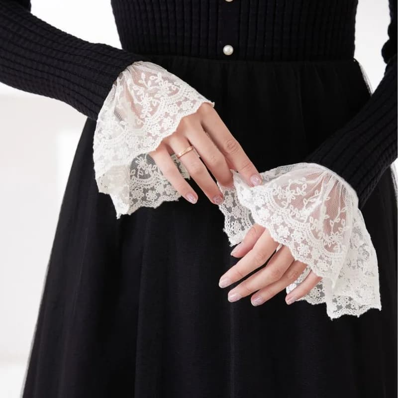Lace Cuffs White Detachable Fake Sleeves Wedding Bridal Gowns Accessories Sweater Cuff Halloween Costume Cosplay Accessories