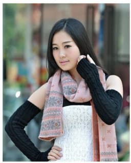 Women Knitted Gloves Winter Long Arm Warmers Cover Sleeves Fingerless Half Finger Mittens Solid Soft Gloves Wool Twisting Cuffs